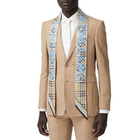 Foulard ultrafin en soie à motif Vintage check - Archive Beige