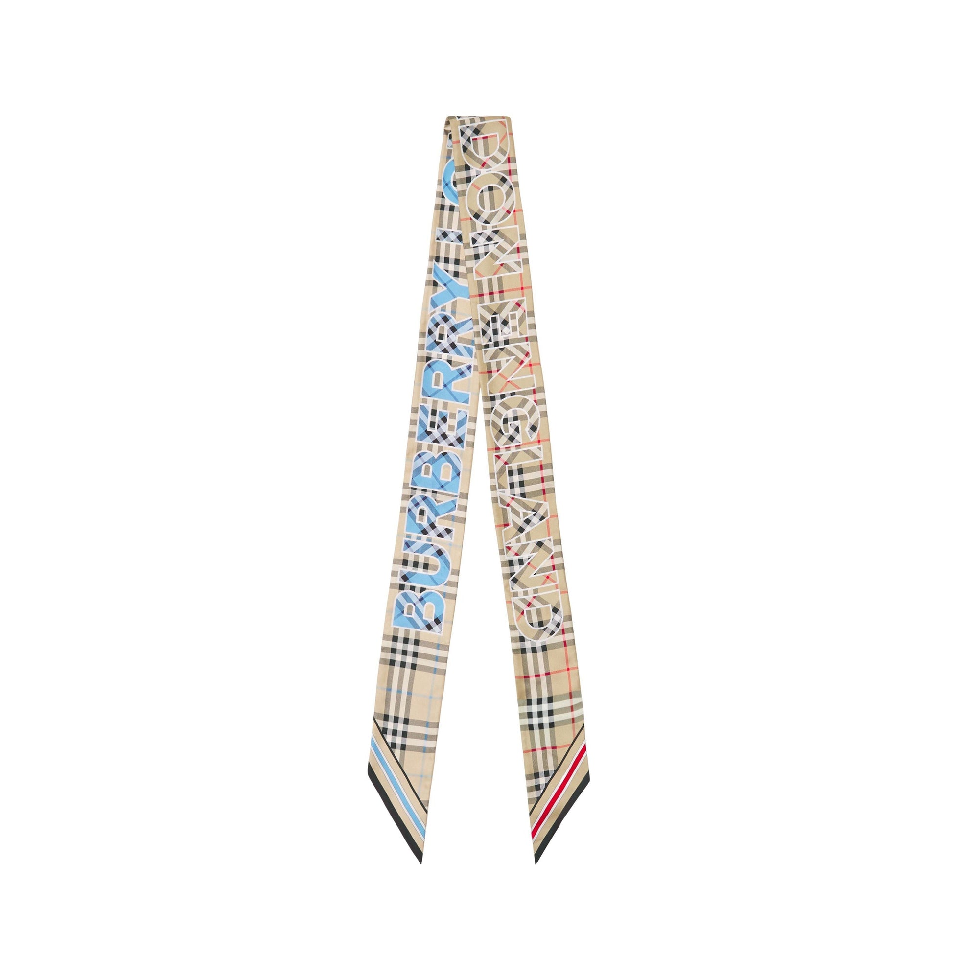Foulard ultrafin en soie à motif Vintage check - Archive Beige
