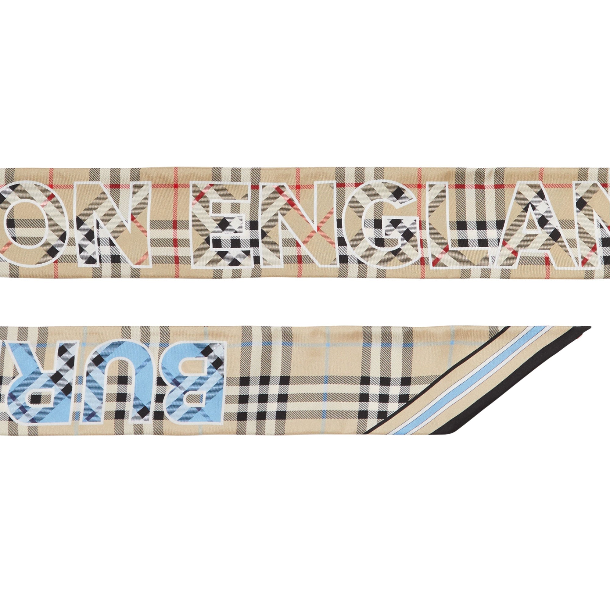 Foulard ultrafin en soie à motif Vintage check - Archive Beige