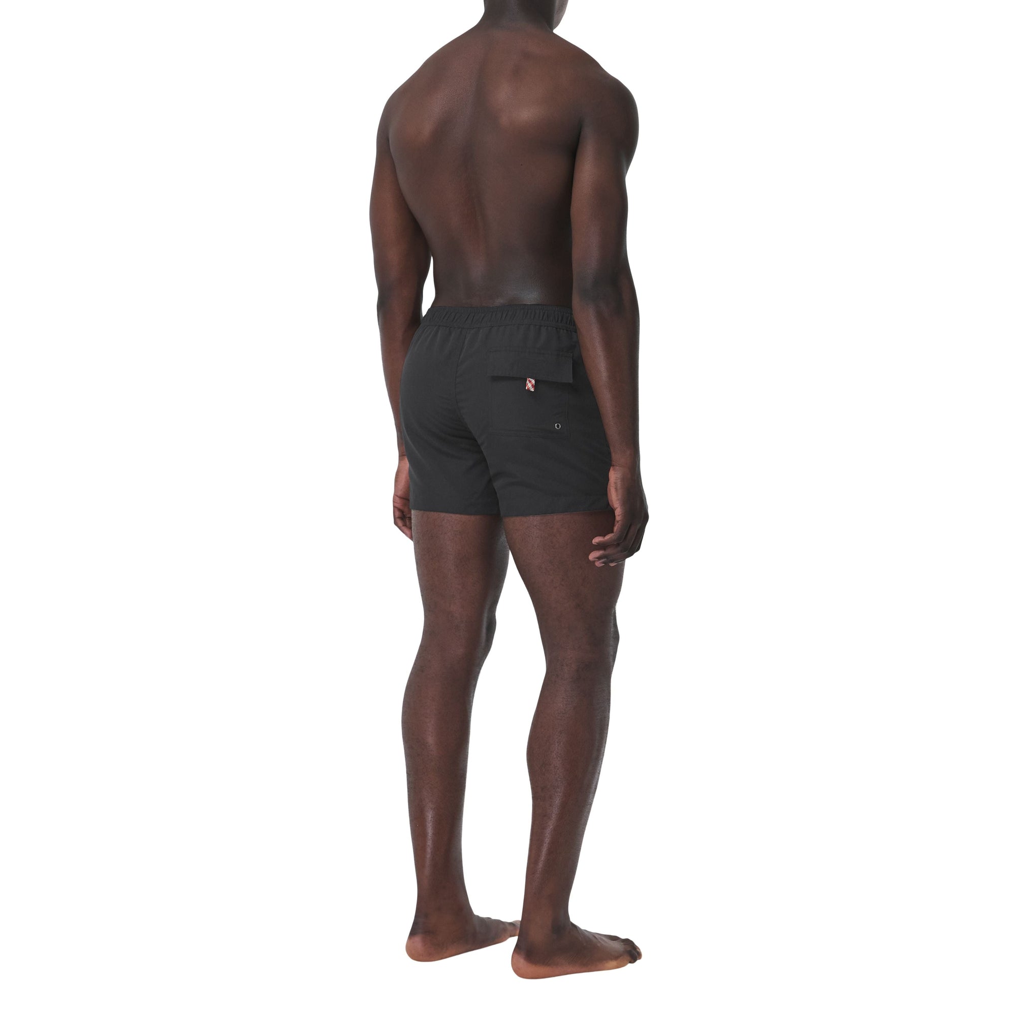 Short de bain à cordon de serrage à motif requin - Black