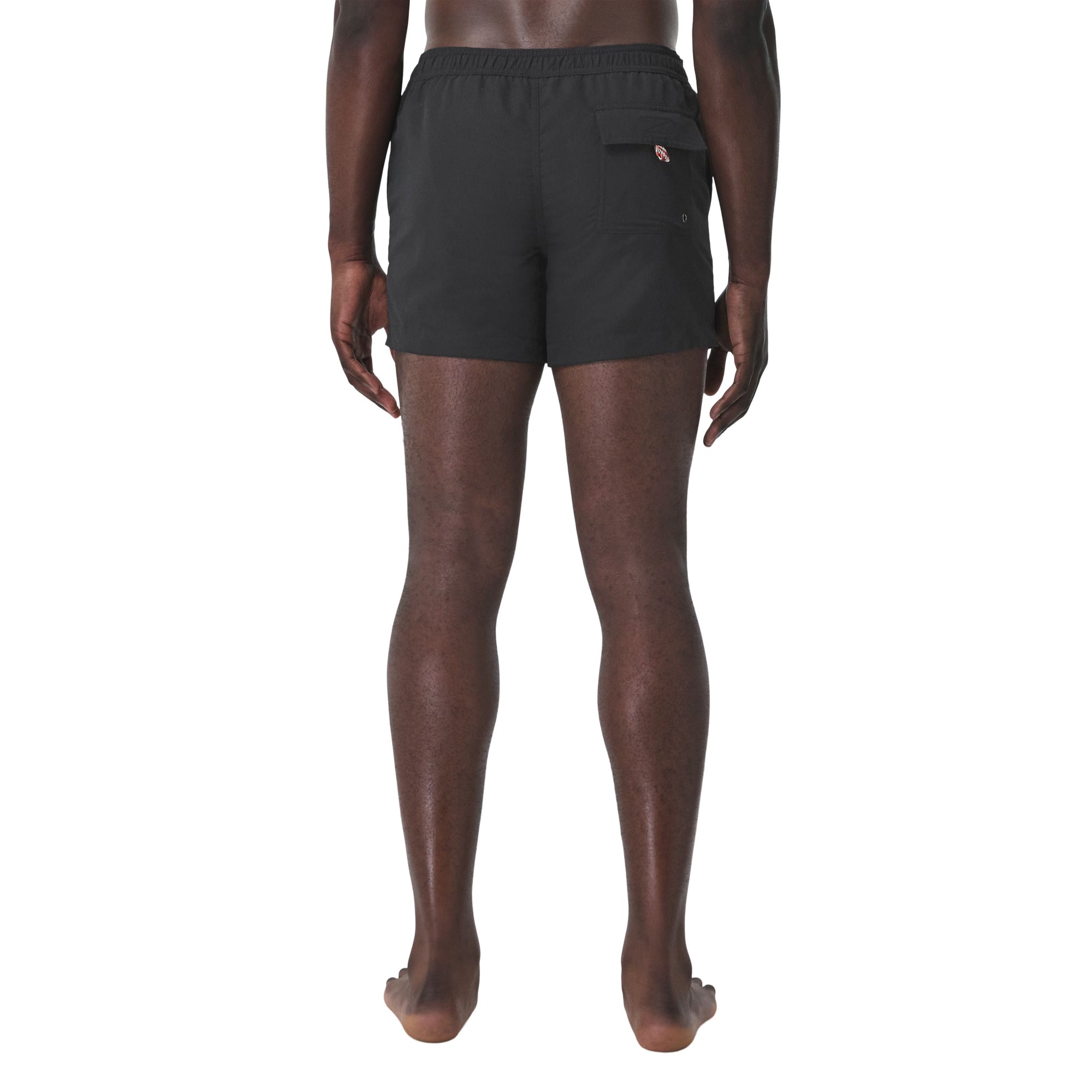 Short de bain à cordon de serrage à motif requin - Black
