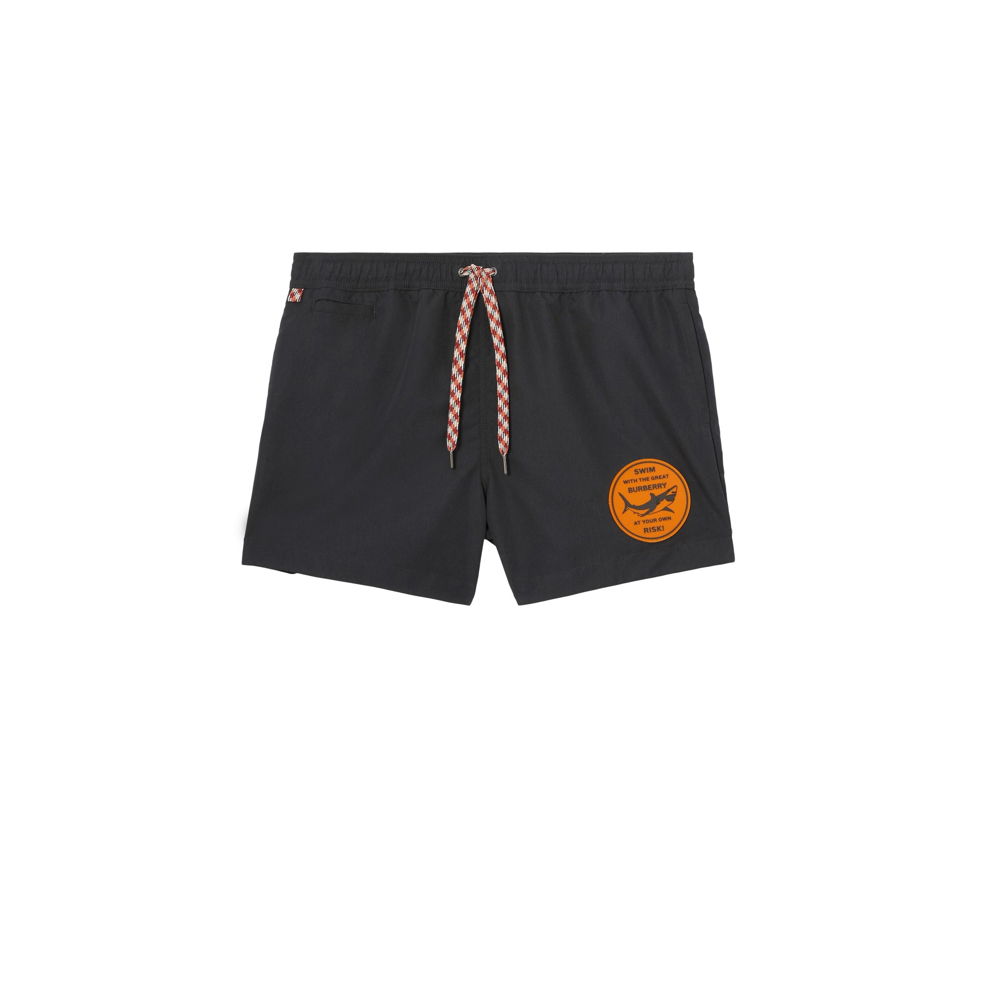 Short de bain à cordon de serrage à motif requin - Black