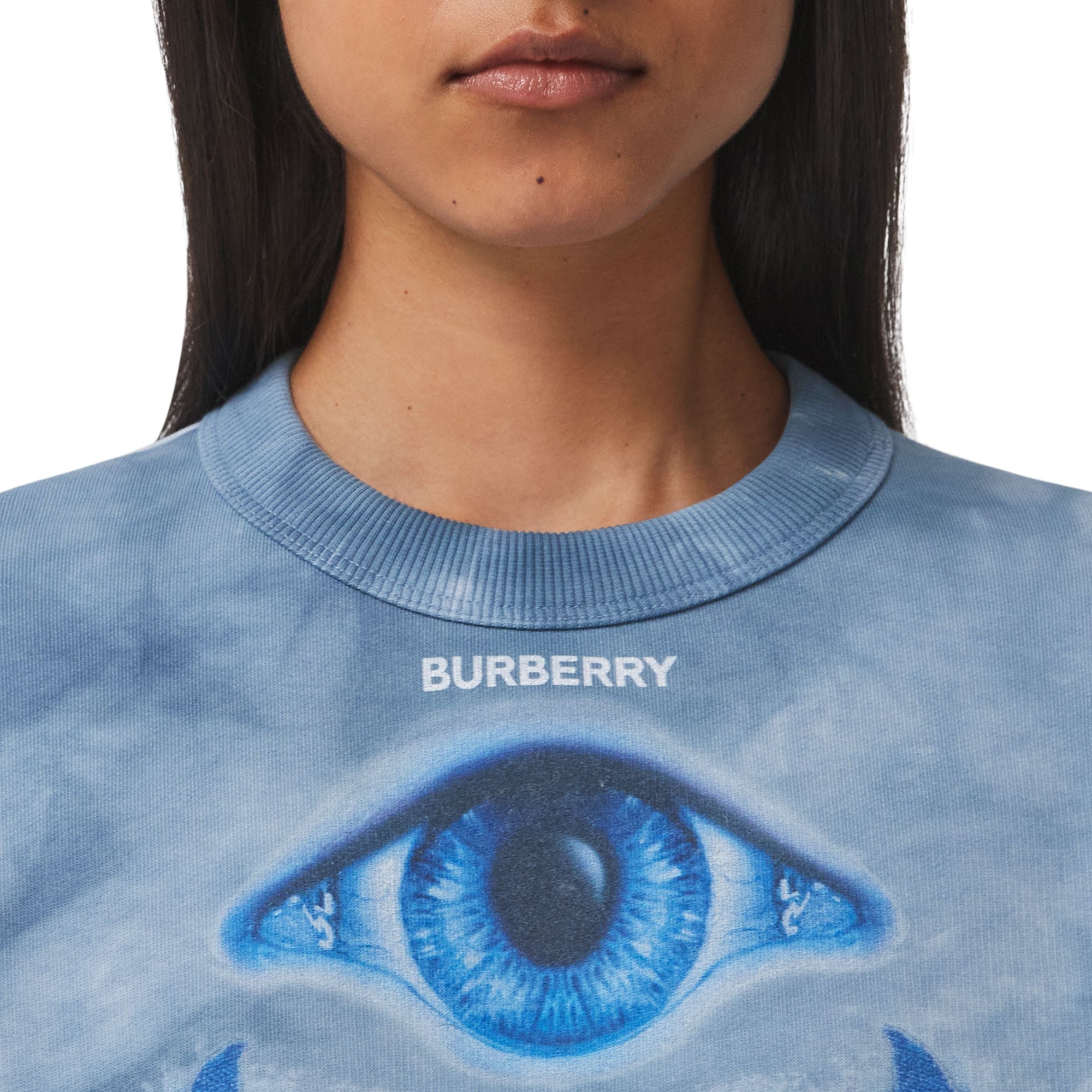 Sweat-shirt oversize en coton à imprimé requin - Ink Blue