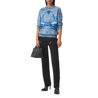 Sweat-shirt oversize en coton à imprimé requin - Ink Blue