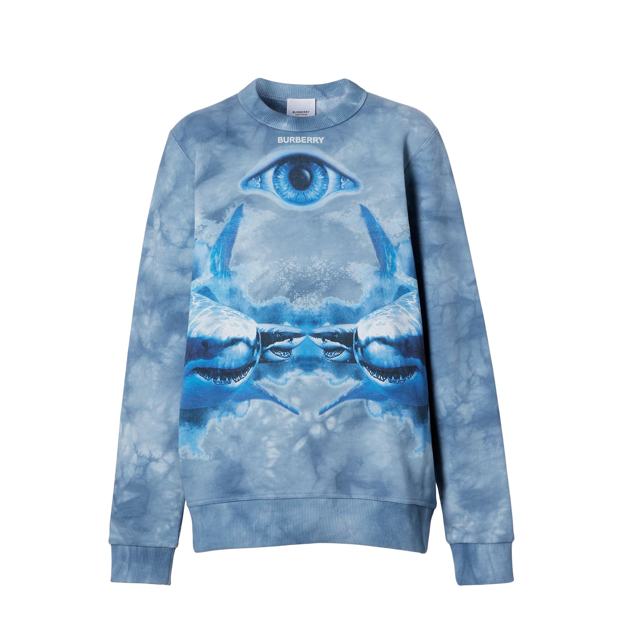 Sweat-shirt oversize en coton à imprimé requin - Ink Blue