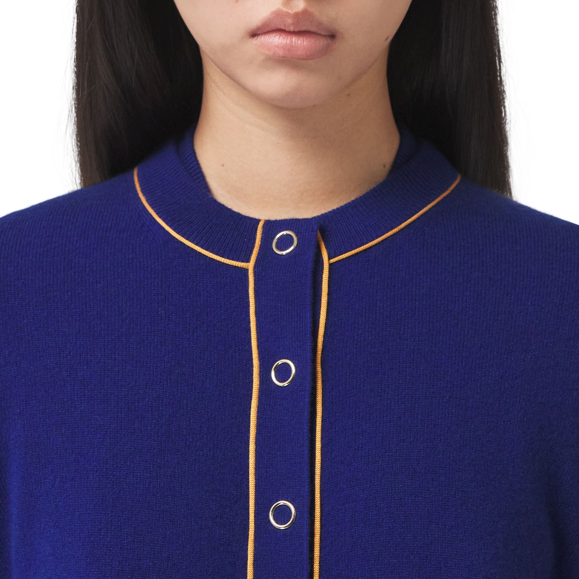 Cardigan Monogram en cachemire et soie - Inky Navy