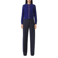 Cardigan Monogram en cachemire et soie - Inky Navy