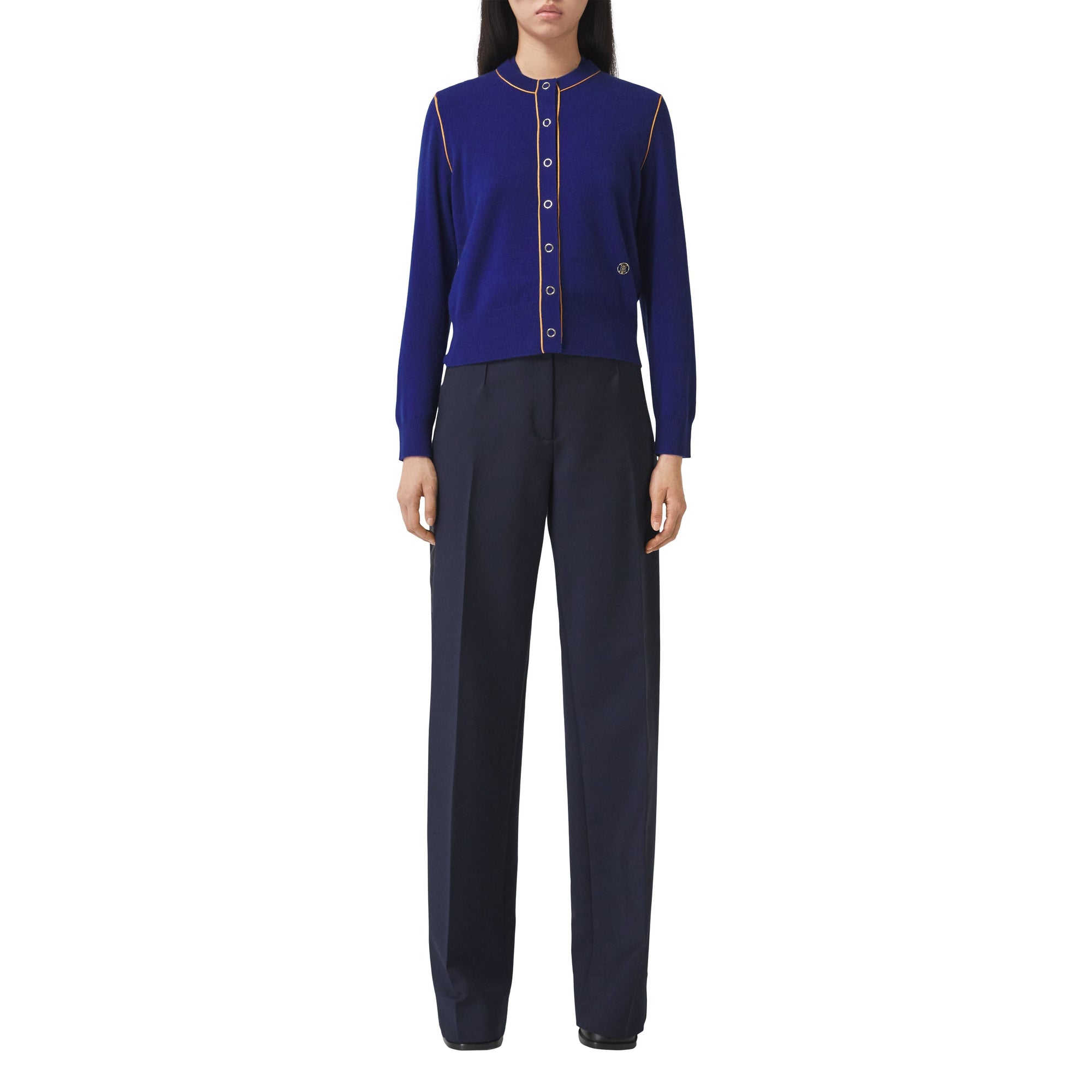 Cardigan Monogram en cachemire et soie - Inky Navy