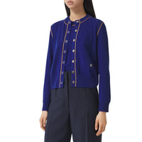 Cardigan Monogram en cachemire et soie - Inky Navy