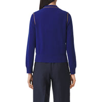 Cardigan Monogram en cachemire et soie - Inky Navy