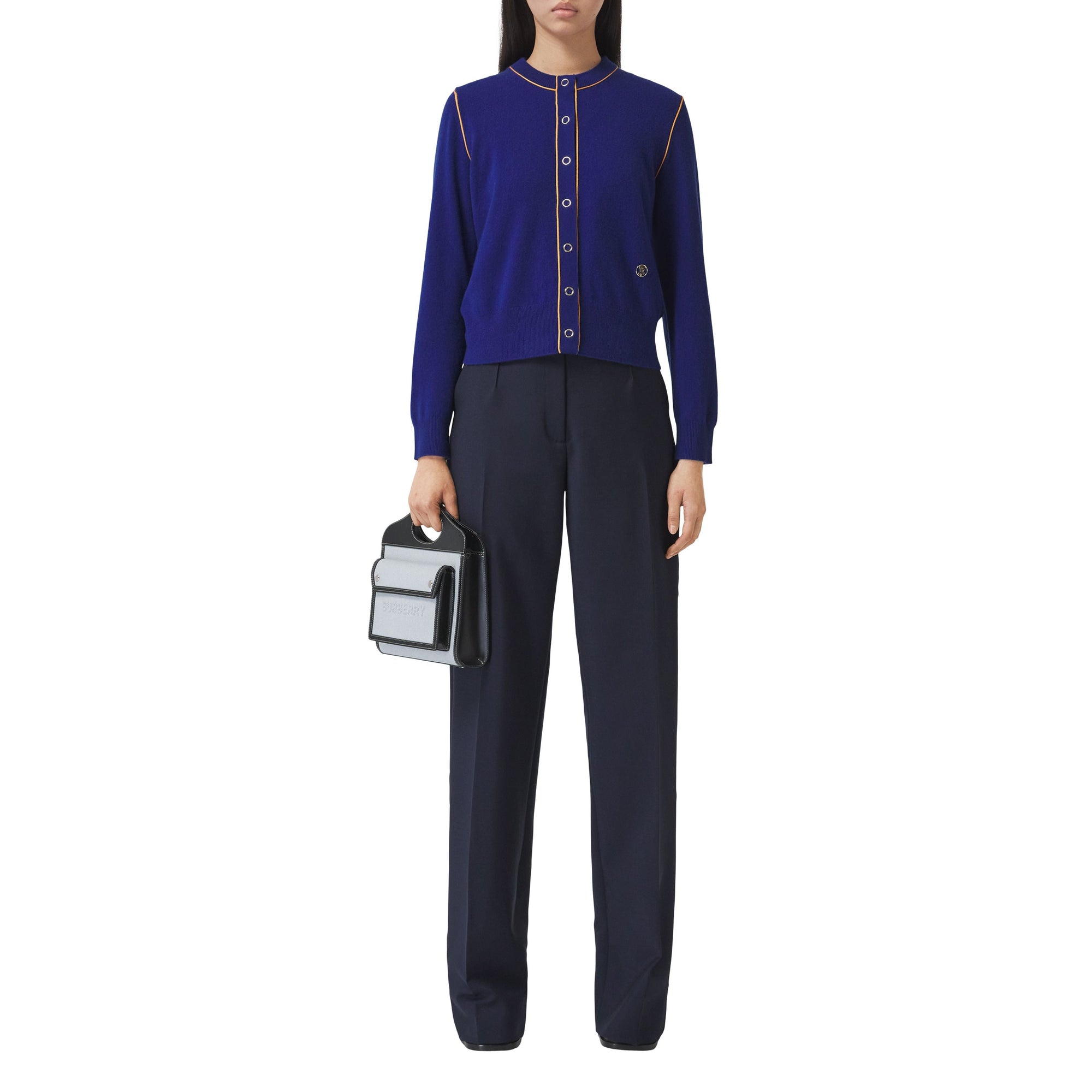 Cardigan Monogram en cachemire et soie - Inky Navy
