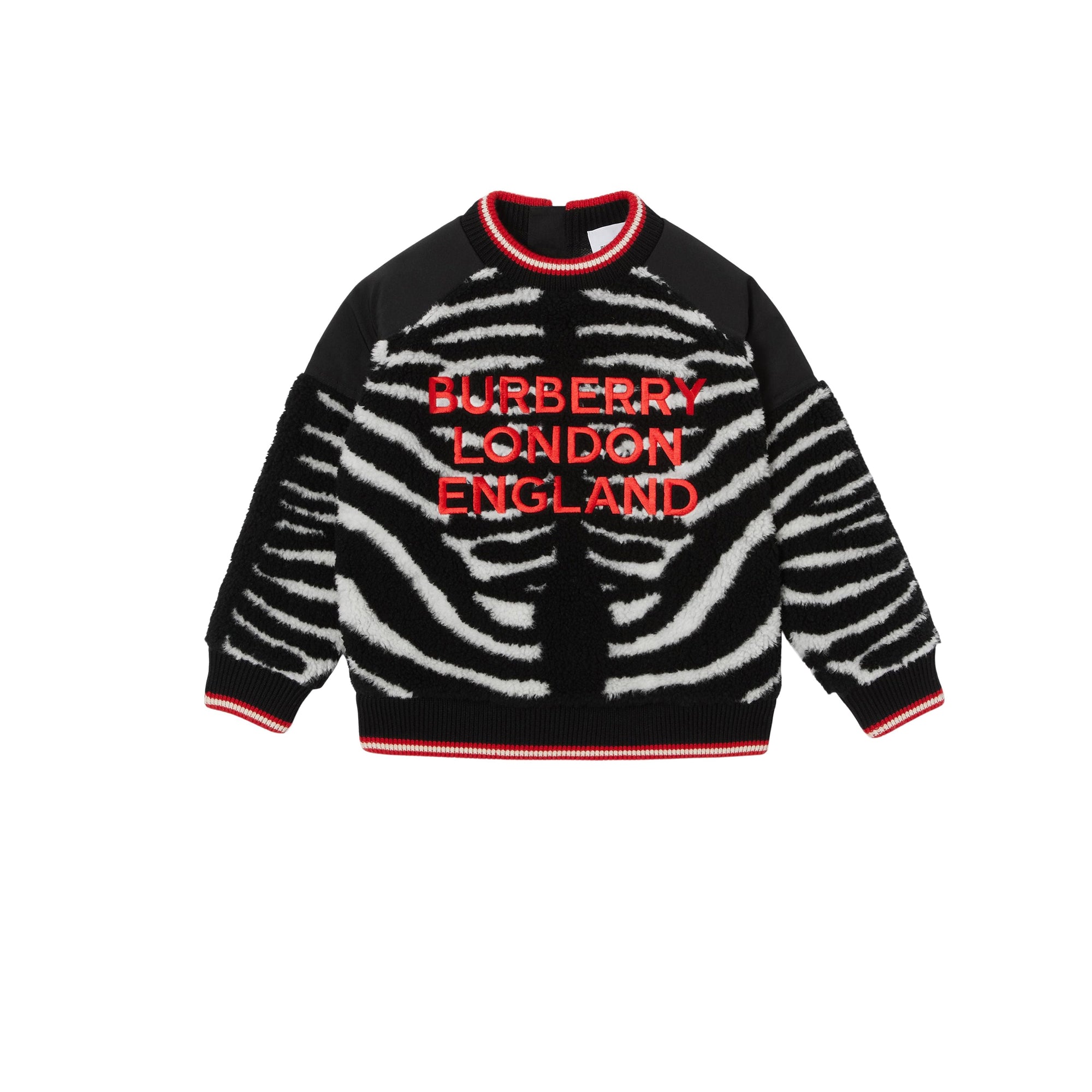 Pull en jacquard molletonné zébré avec logo brodé - Black