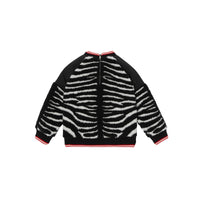 Pull en jacquard molletonné zébré avec logo brodé - Black