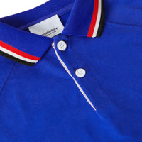 Polo à manches longues en coton avec logo - Cobalt Blue