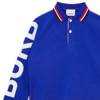 Polo à manches longues en coton avec logo - Cobalt Blue