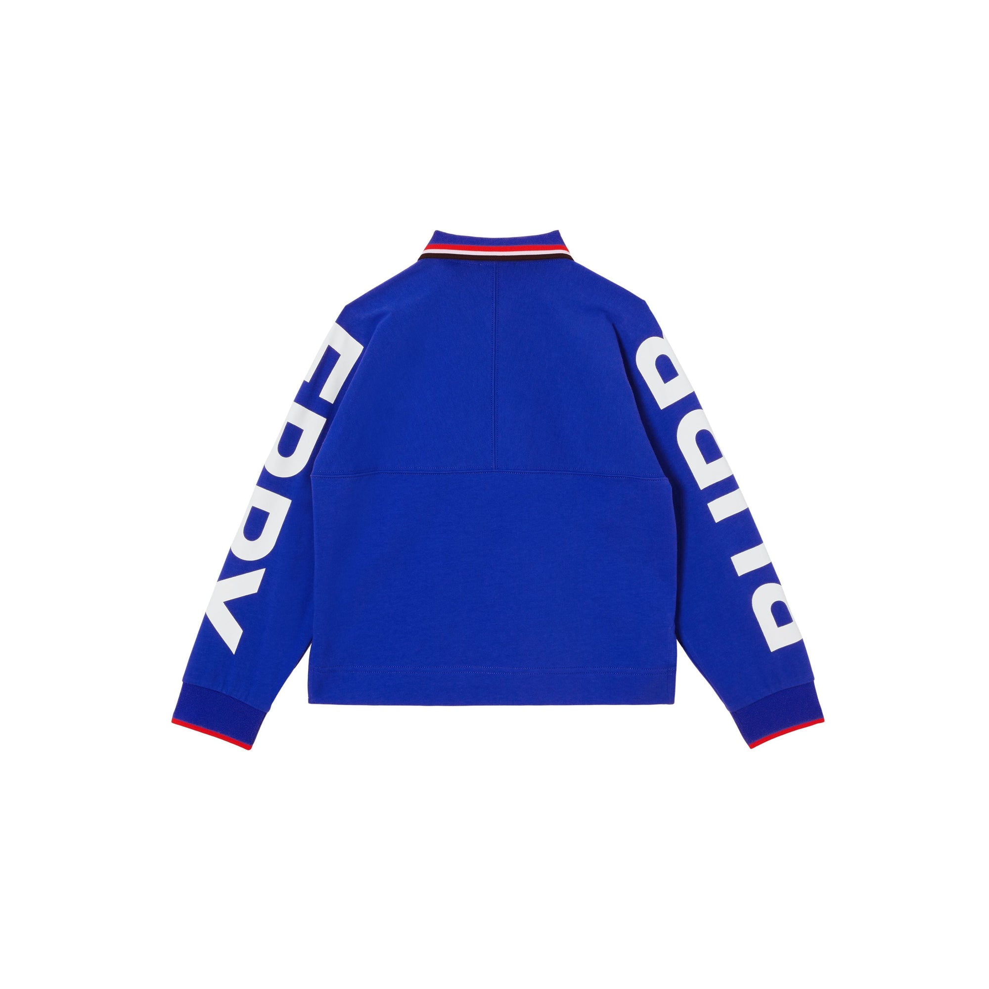 Polo à manches longues en coton avec logo - Cobalt Blue
