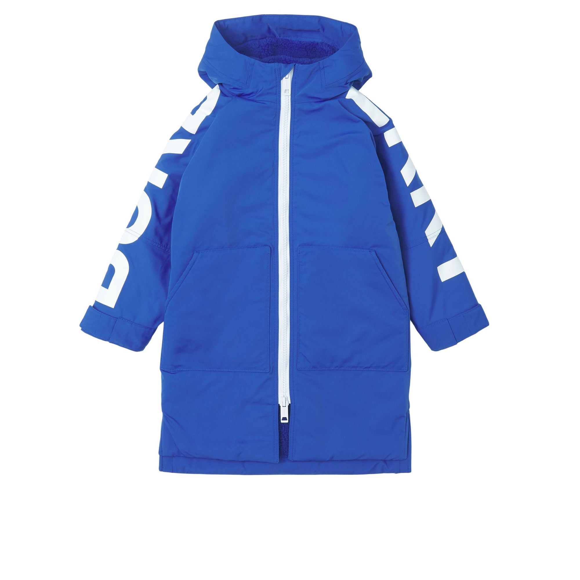Manteau oversize à doublure molletonnée avec logo - Cobalt Blue