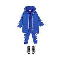 Manteau oversize à doublure molletonnée avec logo - Cobalt Blue