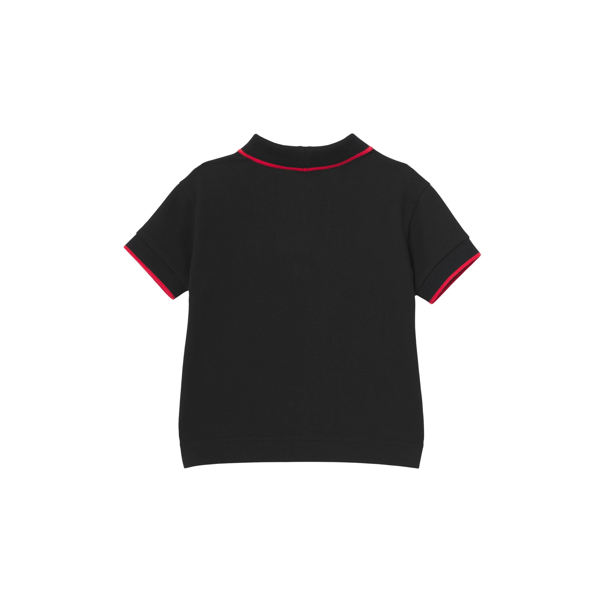 Polo zippé en coton avec rayures iconiques - Black