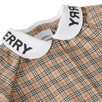 Chemisier en coton stretch Check à logo et manches - Archive Beige Check