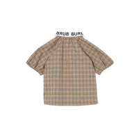 Chemisier en coton stretch Check à logo et manches - Archive Beige Check