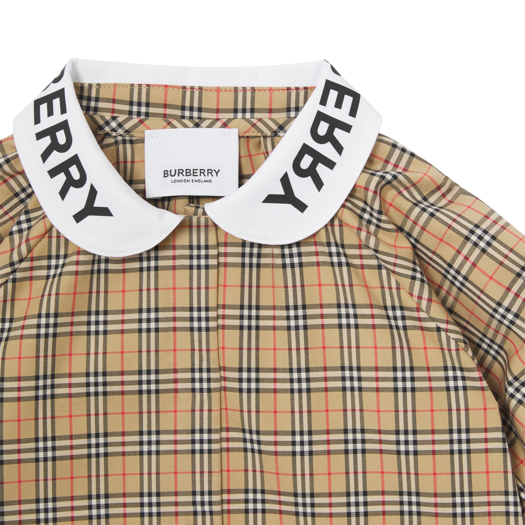 Chemisier en coton stretch Check à logo et manches - Archive Yellow Check