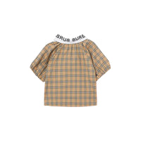 Chemisier en coton stretch Check à logo et manches - Archive Yellow Check