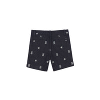 Short ajusté en denim à motifs étoilé et Monogram - Indigo