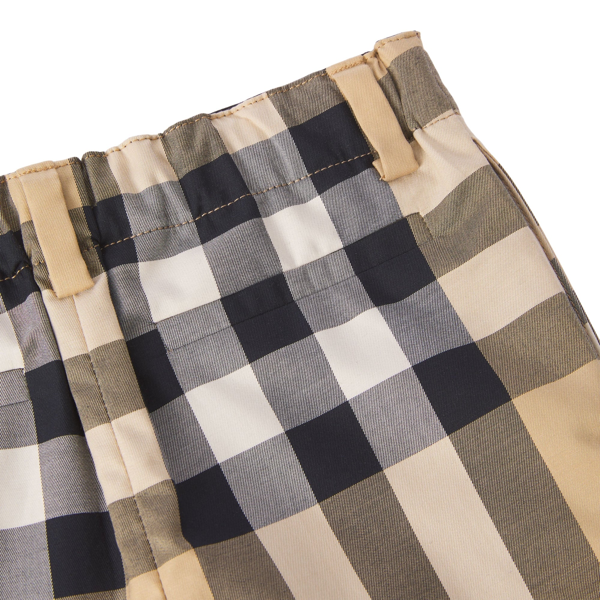 Short ajusté en coton stretch check - Archive Beige Check