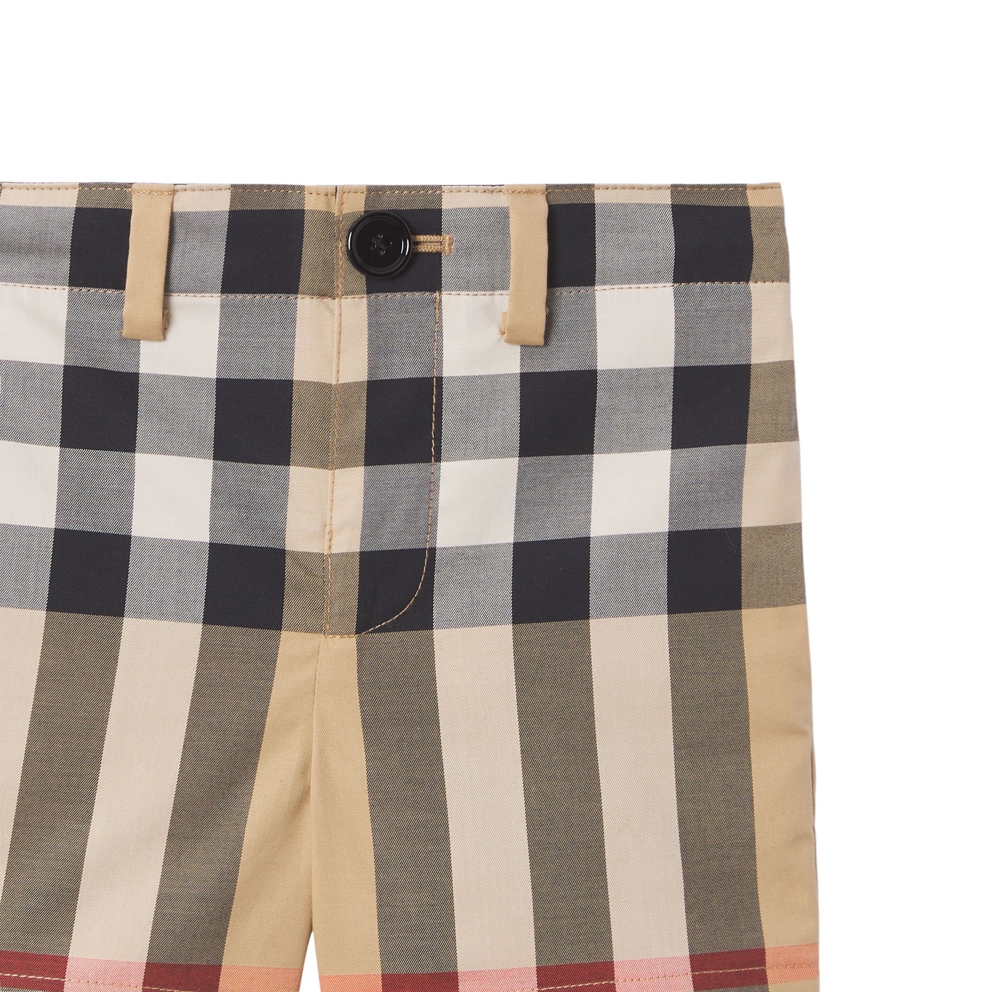 Short ajusté en coton stretch check - Archive Beige Check