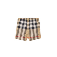 Short ajusté en coton stretch check - Archive Beige Check