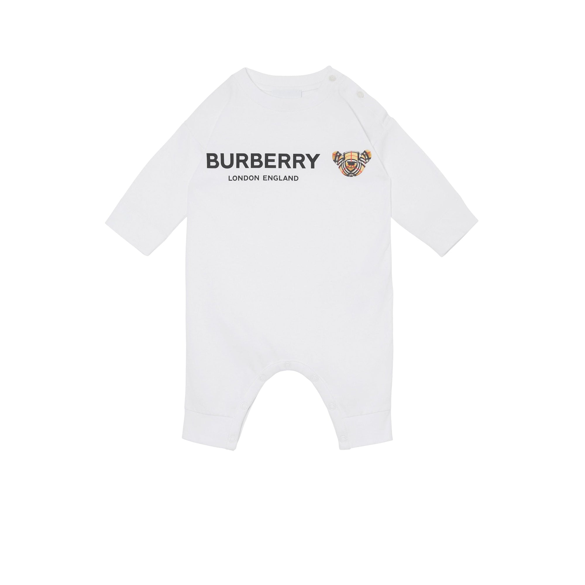 Combinaison en coton à motif Thomas Bear - White