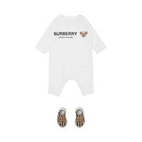 Combinaison en coton à motif Thomas Bear - White