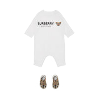 Combinaison en coton à motif Thomas Bear - White