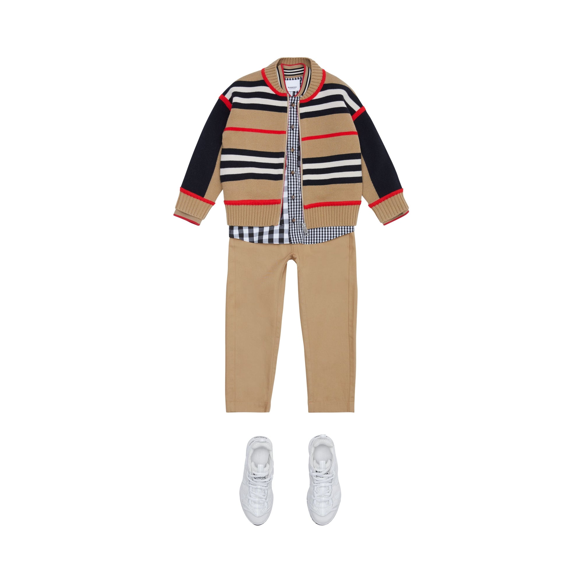 Pantalon en sergé de coton à rayures iconiques - Archive Beige