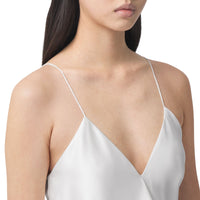 Robe combinaison en soie à volants - Natural White