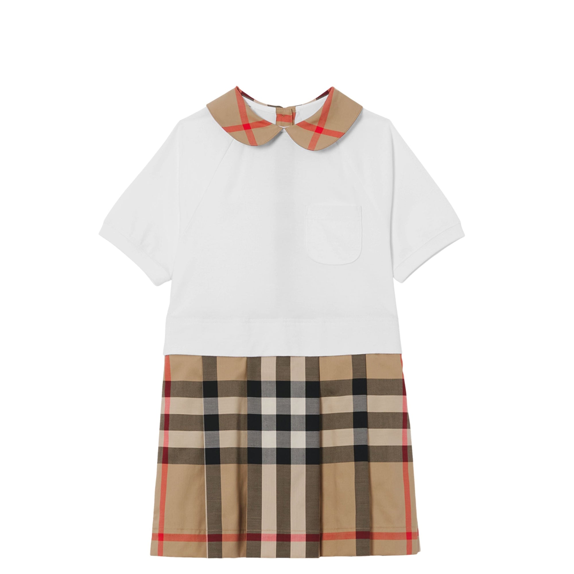 Robe enfant à manches courtes en coton Check - Archive Beige Check