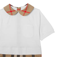 Robe enfant à manches courtes en coton Check - Archive Beige Check