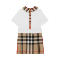 Robe enfant à manches courtes en coton Check - Archive Beige Check