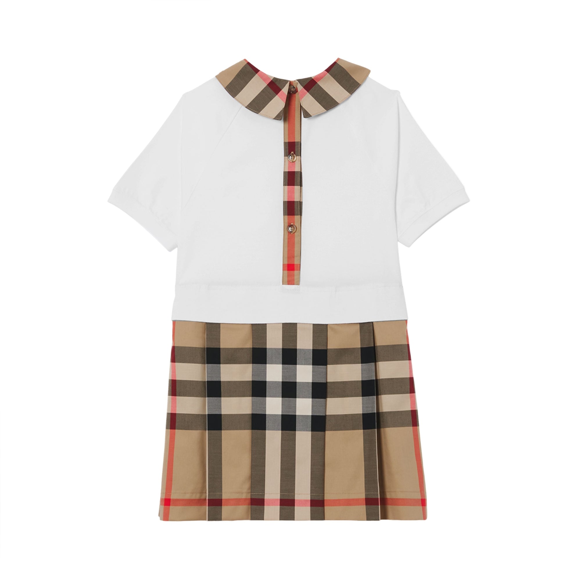 Robe enfant à manches courtes en coton Check - Archive Beige Check