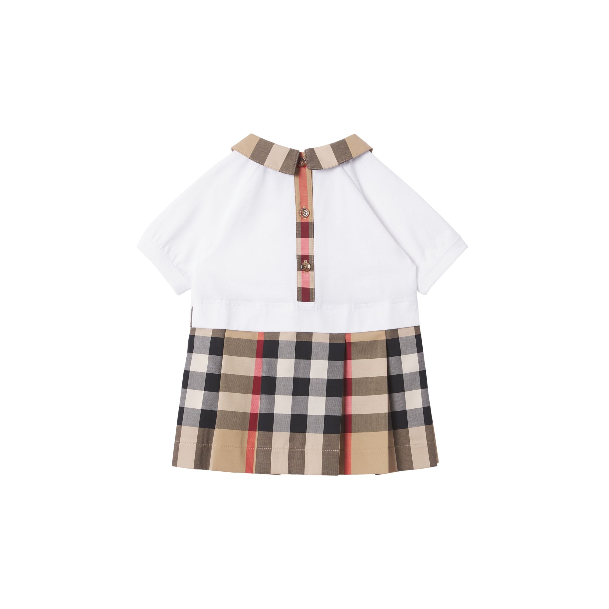 Robe bébé à manches courtes en coton Check - Archive Beige Check