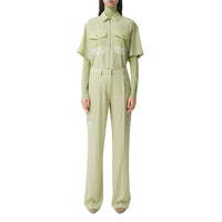 Chemise bowling en crêpe de soie - Mist Green