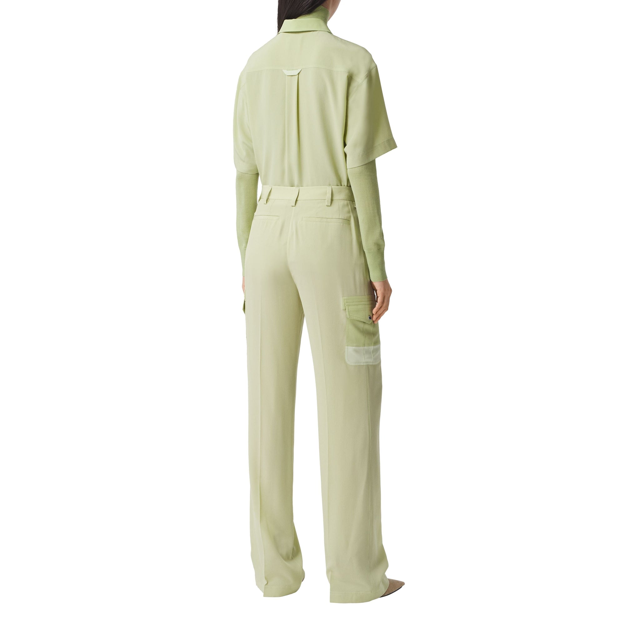 Chemise bowling en crêpe de soie - Mist Green