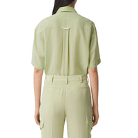 Chemise bowling en crêpe de soie - Mist Green