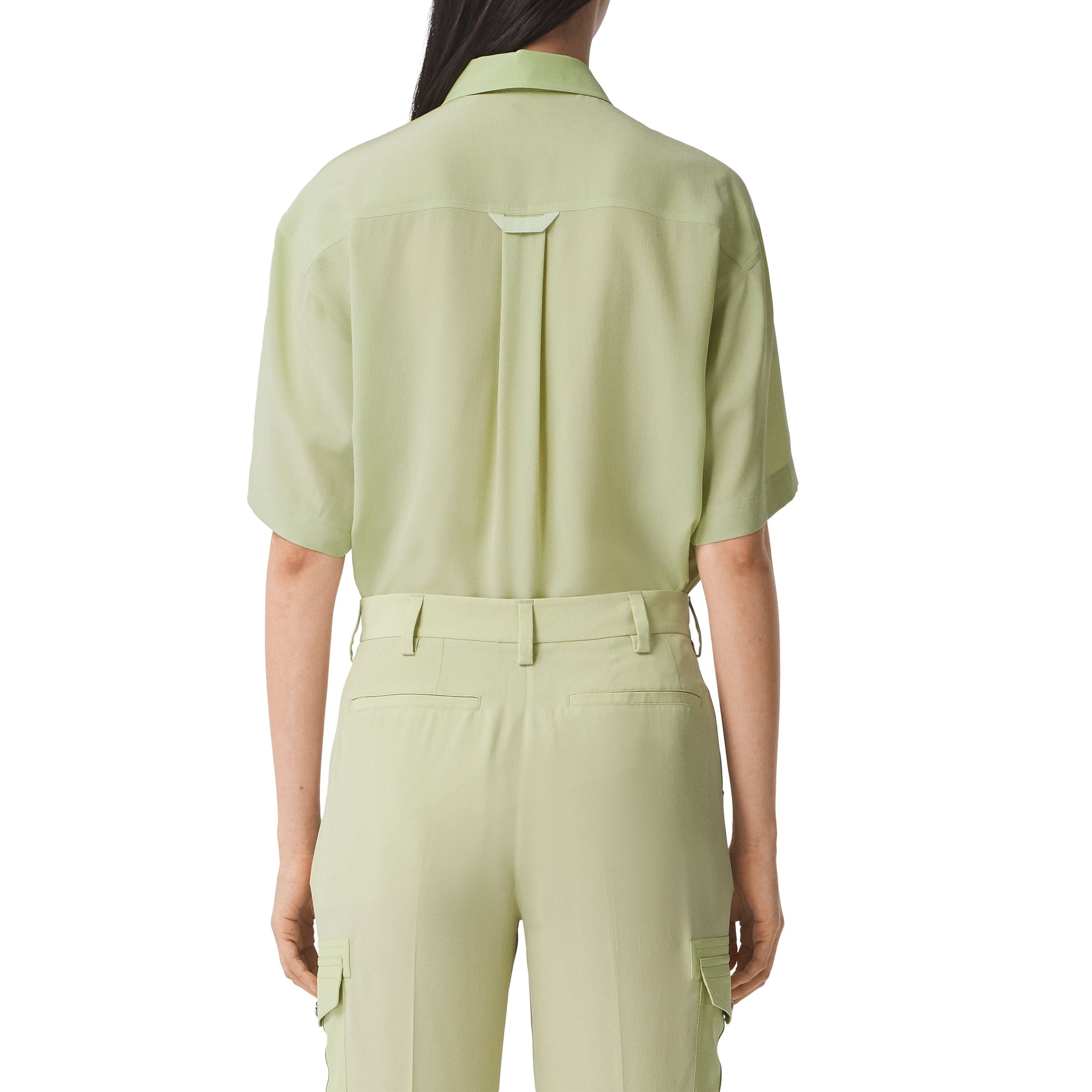 Chemise bowling en crêpe de soie - Mist Green
