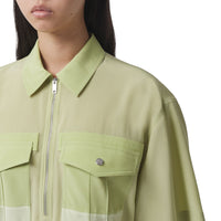 Chemise bowling en crêpe de soie - Mist Green