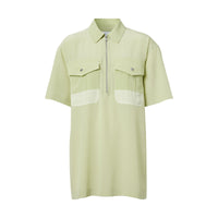 Chemise bowling en crêpe de soie - Mist Green
