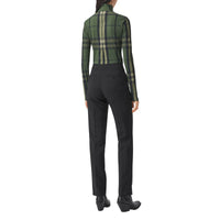 Haut à col montant en jersey stretch Check - Military Green