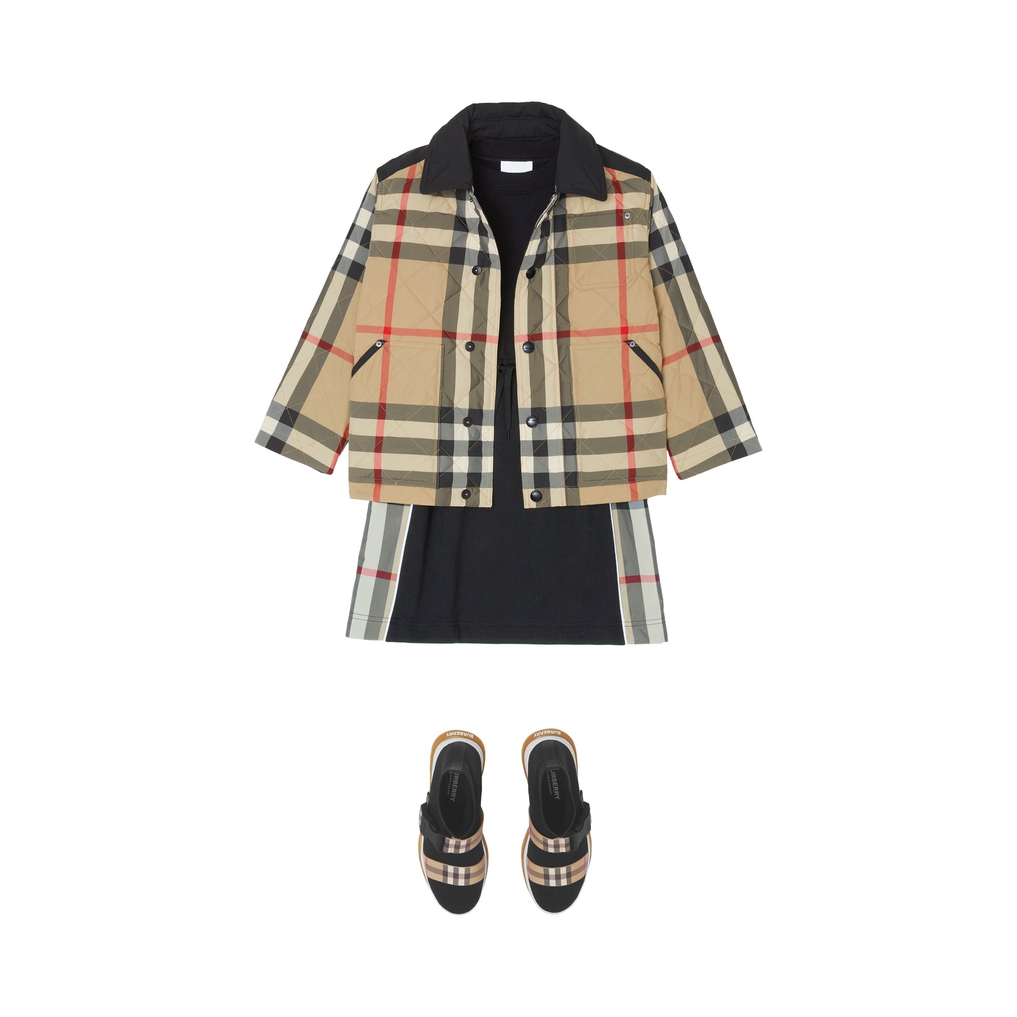 Veste matelassée à logo appliqué - Archive Beige Check