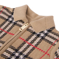Veste en jacquard de laine Check - Archive Beige Check